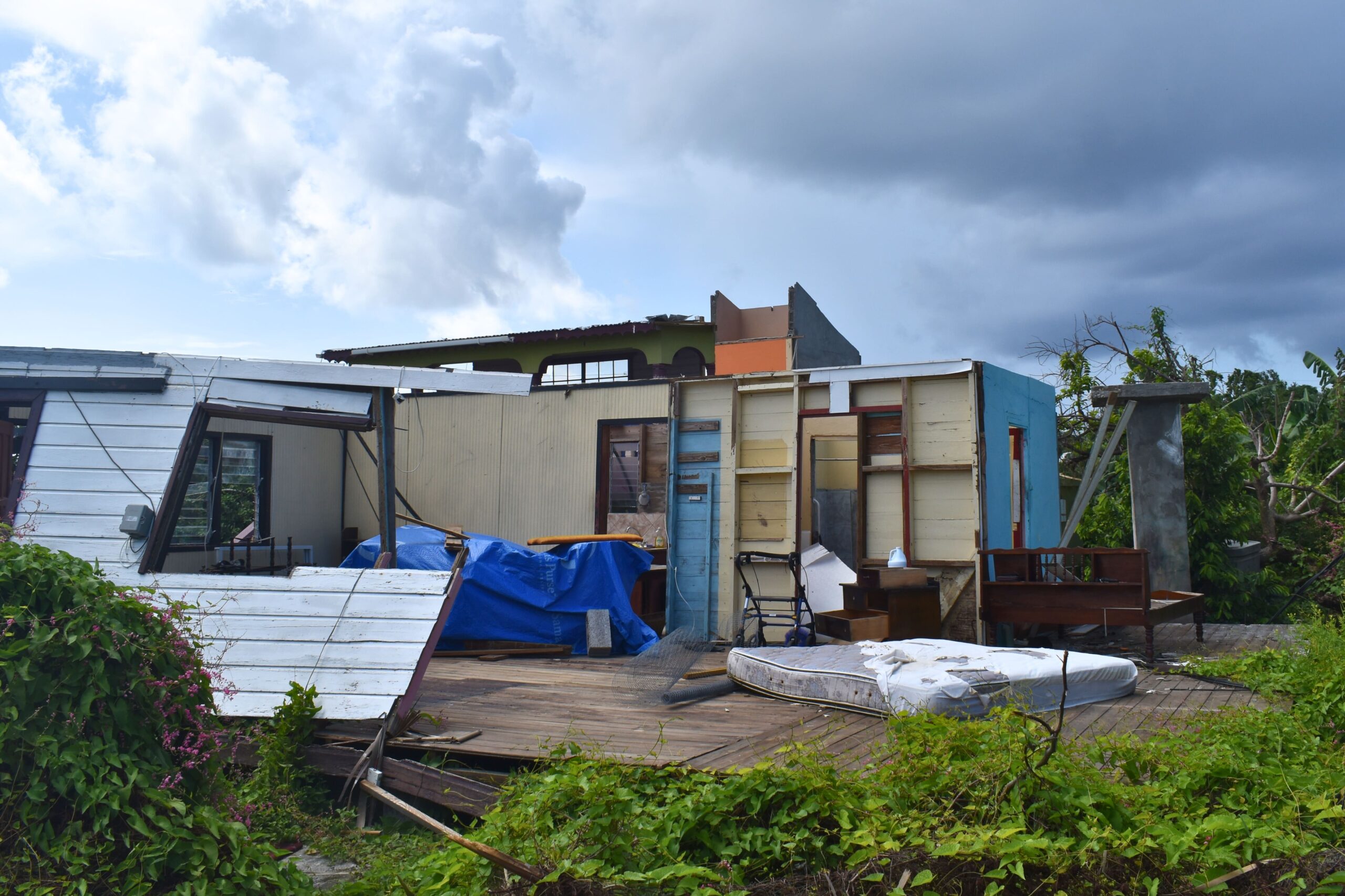 Une maison détruite par l’ouragan.